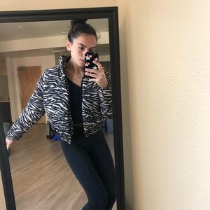 H&M Zebra Printed Bomber Jacket